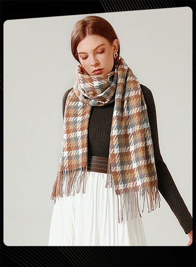 Fashionable Women Autumn and Winter Outdoor Thick Windproof Warm Skin-friendly Long Scarf - Image 1